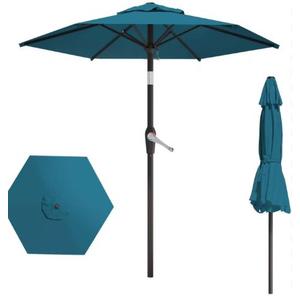 7.5FT Patio Umbrella Table Market Umbrella w/Tilt and Crank Heavy-Duty Round Outdoor Umbrellas for Garden, Deck, Backyard, Pool and Beach