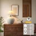 Farmhouse Table Lamps Black 18.8" Tall Ceramic Table Lamp Rustic Southwestern Clay Pot Ceramic Lampshade with Fabric Shade Bedside Nightstand for Living Room Bedroom House Office Entryway (White)