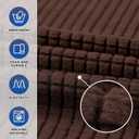 KEKUOU Stretch Oversized Sofa Slipcover 1 Piece Couch Sofa Cover (94"-110") Furniture Protector 4 Seater Sofa with Elastic Bottom for Kids,Pet.Jacquard Checked Pattern Fabric(X Large,Chocolate)