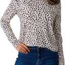 Avanova Women Leopard Cheetah Animal Print Tops Printed Long Sleeve T Shirts Beige Medium