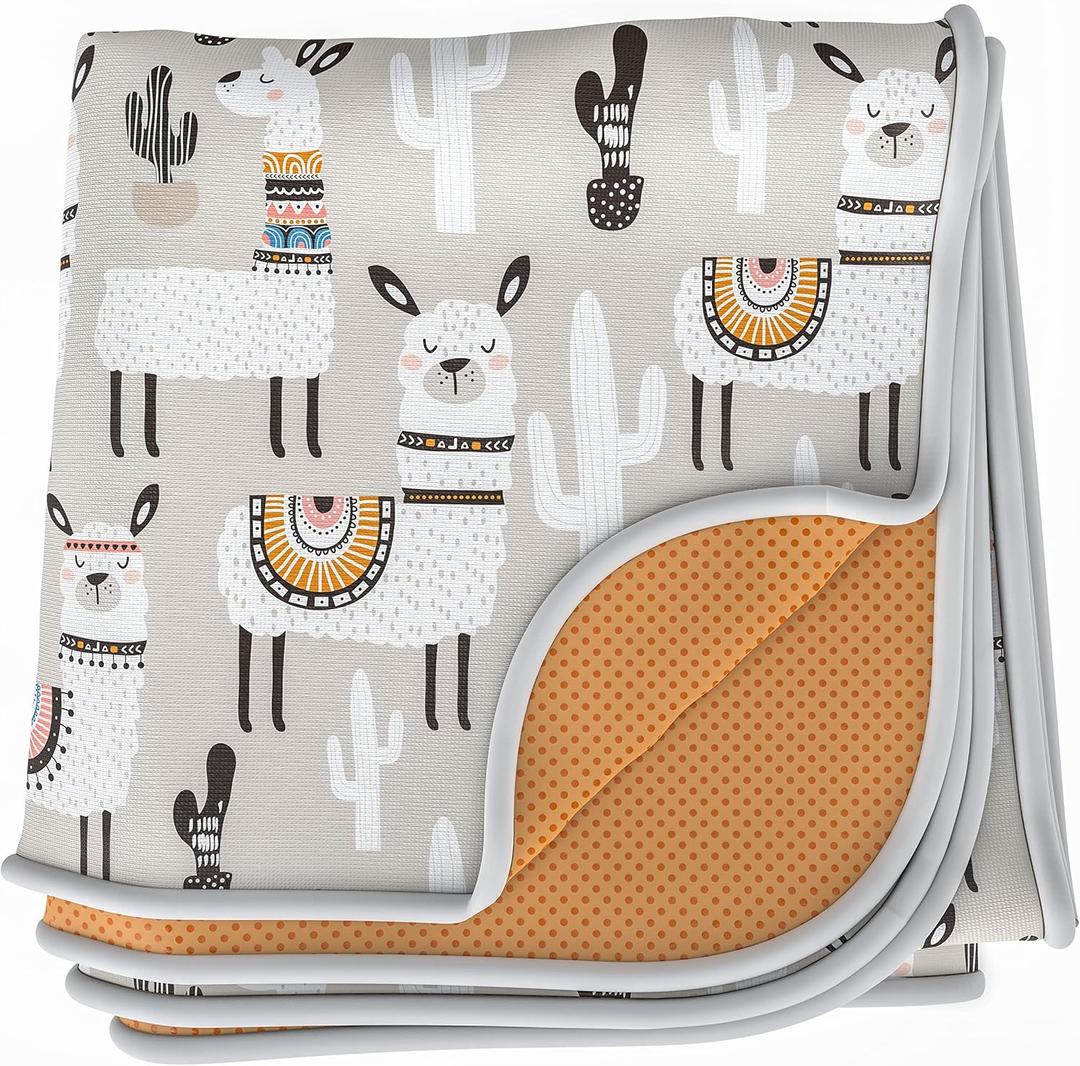 BABYBOET Splat Mat for Baby  Under High Chair Floor Mat Protects Wood, Vinyl and Carpet from Spills  Waterproof 4 Layer Baby Mat with Anti-Skid Backing Deters Bunching and Sliding (51 x 51) (Grey Alpaca)