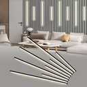 Besseto LED Wall Panel Lights Black, Wood Slat Wall Panel Strip Light, 3000K Touchable Switch Dimmable LED Recessed Lighting for Living Room Bedroom Bathroom Stairs (Black-8PCS)