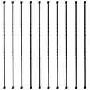 Wrought Iron Double Twist Stair Spindles 1/2" Metal Balusters With Iron Swivel Shoes for Staircase Pack of 10
