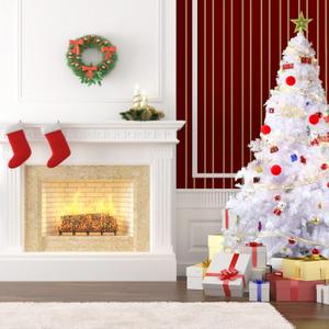 6FT Artificial Christmas Tree, Full Premium Hinged Artificial Pine Tree with Sturdy Metal Stand 800 Branch Tips,White