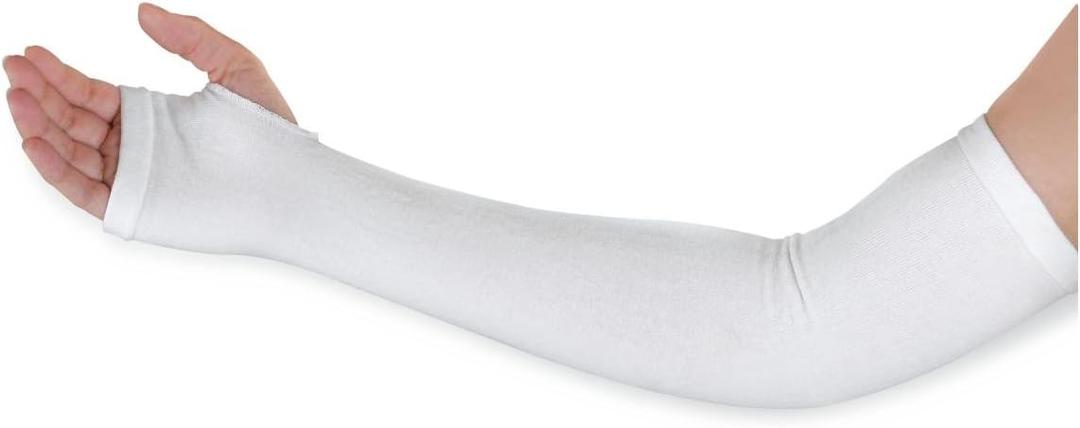Medline Protective Arm Sleeve with Thumb Loop, White, Universal Fit, 18" Length, Durable Medical Equipment