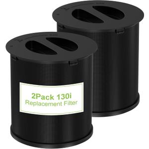 130i Replacement Filter Compatible with Puro 130i Air Purifier, HEPA and Activated Carbon Air Filter for Dust Pollen Smoke and Common Household Pollutants Filters up to 99.9%