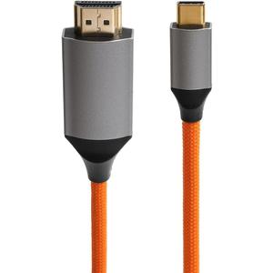 Thunderbolt 3 Compatible USB C to HDMI Male Cable, for Canon EOS R7, Blackmagic URSA Mini Pro, Atomos Shogun 7 Monitor, 4K 30Hz, 3FT (Orange Braided)