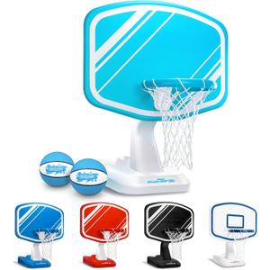 GoSports Splash Hoop PRO - Choose Your Color - Swimming Pool Basketball Game, Includes Poolside Water Basketball Hoop, 2 Balls and Pump