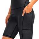 Women's High Waisted Biker Shorts 8" Running Workout Tummy Control Bike Spandex Shorts for Women Zipper Pockets (Large, Charcoal)