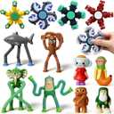 Italian Brainrot Stress Relief Set  Flexible Pop Tubes, Character Figures & Rotating Sensory Pieces, Compact Decompression Bundle for Relaxation & Focus