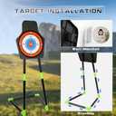 Bow and Arrow Set for Kids, 2-Pack LED Light Up Archery Set with 20 Suction Cup Arrows, Indoor and Outdoor Toy for Boys Girls Age 4-8 8-12 with Standing Target&2 Quivers, Birthday Gift 3-12 Years Old (Blue&Green)