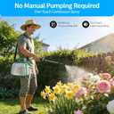 Battery Powered Sprayer 2 Gallon, 7.4V Foldable Electric Pump Sprayer, Weed Sprayer with Waterproof Rechargeable Handle, 5 Mist Nozzles, Retractable Wand, Adjustable Strap for Lawn, Garden, Yard