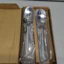 Amazon Basics Stainless Steel Dishwasher Safe Dinner Spoons with Pearled Edge, Large Tablespoons, 7.7 inches, Pack of 12, Silver