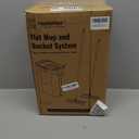 HoMettler Mop and Bucket Set, Flat Mop and Bucket System with Separate Dirty and Clean Water, 3-Compartment Wall Cleaner Mop, Flat Mops for Floor Cleaning with 6 Microfiber Pads