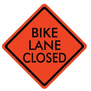 Roll-Up Sign-36" Superbright-Bike Lane Closed Merge
