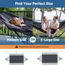 SUNCREAT Extra Large Double Hanging Hammock for Camping, Hammocks for Outside 2 Person Heavy Duty, Dark Gray with Tassels