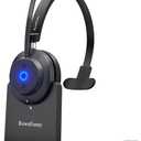 Bluetooth Headset with Mic for Work Wireless Headphones for PC, Office, Call Center, Noise Reduction Mic, 2.4Ghz USB Dongle & Bluetooth 5.3, Lightweight & Comfortable for Online Class