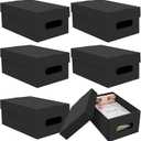 aopule 6PCS Photo Storage Box for 4"x6" Photos,10.2 x 6.5 x 4.7 Picture Box Store and Protect Pictures,Documents Black