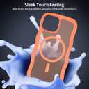 Magnetic for iPhone 15 Case, [Compatible with MagSafe] [Military Grade Drop Protection] Translucent Matte Shockproof Anti-Scratch Phone Cover (Orange)