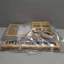 Greenual Bamboo Dish Drying Rack with Utensil Holder, 3 Tier Collapsible Dish Rack, Wooden Dish Racks for Kitchen Counter, Large Folding Drying Holder with Absorbent Dish Drying Mat (Natural)