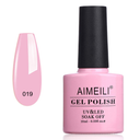 AIMEILI Soak Off U V LED Hema Free Pink Gel Nail Polish - Cake Pop (019) 10ml