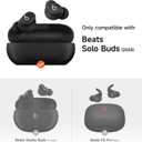 SURITCH Cases for Beats Solo Buds 2024 Case Cover, Magnetic Protective Covers for Beats Solo Buds Wireless Earbuds, Rugged Bumper Case with Magnetic Lok & Carabiner & Keyring & Cleaning Kit, Black