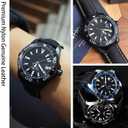 Nylon Leather Watch Band Quick Release Waterproof Oxford Fiber Nylon Genuine Leather Deployant Watch Band Strap Nylon Leather Universal Replacement Bracelet Strap 20mm 22mm for Men Women (Black Red(Silver Buckle))