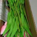 U'Artlines 30Pcs Fake Tulips Artificial Flowers with Stems Faux Tulips Bouquet Real Touch Flower for Wedding Home Kitchen Spring Easter Mother's Day Floral Arrangement Decor (Light Pink)