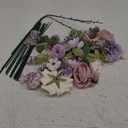 Floweroyal Artificial Flowers Combo Purple Flowers Mix Silk Flowers Dahlia Roses with Stems for DIY Wedding Bridal Bouquets, Baby Shower, Floral Arrangement, Table Centerpieces, Home Decorations.