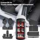 T TGBROS Floor Mats for Toyota Grand Highlander 2024-2026, 7 & 8 Passenger, All Weather Custom Fit TPE Liner Set with 1st 2nd 3rd Row Mats, Seatback Covers, Cargo Liner & Door Sill Protectors
