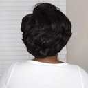 ZJchao Glueless Bob Wig, Pre Cut Black Lace Front Wig Bob Short Human for Women Straight, (Black)