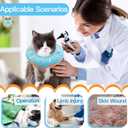 Cat Cone Collar Soft, Cute Cat Donut Collar After Surgery, Adjustable Kitten Recovery Cones to Stop Licking, Lightweight Neck Elizabethan Collars for Cats Kittens (Blue, Medium) (Blue)