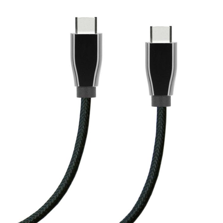Zgear DC-USBCCB6M-BC Cable, Nylon Fiber, Black/Chrome 6 Foot
