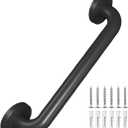 Metal Industrial Stairs Grab Bars Wall Mounted Handrail Staircase Steps Safety Bar Indoor Exterior Outdoor Deck Hand Rail Matte Black Frame Pipe Handle for Elderly (24 Inch 1 Pack)