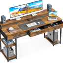 ODK 48 Inch Computer Desk with 8 Fabric Drawers, Modern Office Computer Desk for Home Office with Large Storage Study, Gaming, Grey
