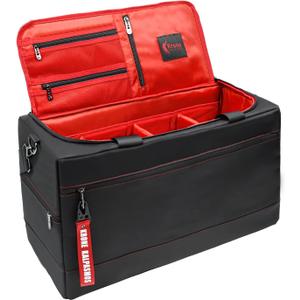 Sneaker Bag for Travel/Sneakerhead gift/Outdoor Sports Bag/Gym Bag /, A Multi-functional Travel Duffel Bag with 3 Adjustable Dividers, & Shoulder Strap,Made of Nylon, by Krone Kalpasmos-classic (Red)