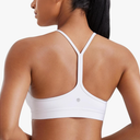 CRZ YOGA Butterluxe Womens Y Back Sports Bra - Padded Racerback Low Impact Spaghetti Thin Strap Workout Yoga Top, Medium