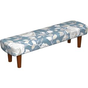 Gdmhy Dining Bench Seat Cover,Washable Durable Bench Slipcover, Stretch Floral Printed Seat Cushion Cover,Protector Ottoman Bench Cover for Bedroom, Kitchen, Hotel, Banquet (Flower-E)