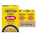 BARILLA Protein+ (Plus) Elbows Pasta, 14.5 Ounce (Pack of 12) - plant based pasta - Made from Lentils, Chickpeas & Peas - Non-GMO, Kosher Certified and Vegan