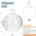 2 x 2 Pack Clear Seeded Glass Shades Globes, Glass Lamp Shade Covers Replacements for Light Fixtures, 1.65 Inch Fitter Transparent Lampshades for Chandelier Wall Sconces Vanity Lights Pendant Lights