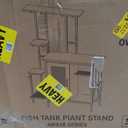 20-29 Gallon Fish Tank Stand with Plant Shelf, 2-in-1 Walnut Aquarium Stand