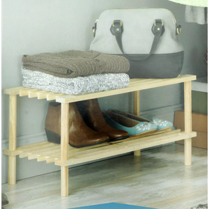 Whitmor Wood Household Shelves 2 Tier 10.25 inches x 24.75 inches x 11.5 inches