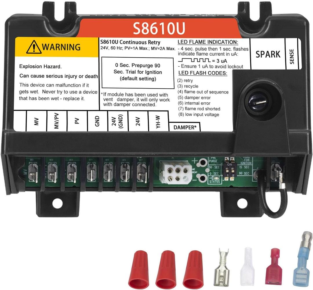 S8610U Furnace Control Board Module Compatible with Honeywell S8610U3009 S8610U1003 Intermittent Pilot Control Universal Ignition Module Universal Ignition Module