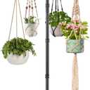 Plant Hanger Indoor, 59" Tall Hanging Plant Stand Heavy Duty Metal Indoor Plant Hanger Stand Hanging Plant Holder with 8 Hooks Hanging Planters for Indoor Plants Bedroom Living Room Balcony