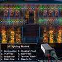 Pooqla Christmas Icicle Lights Outdoor Decoration, Colorful LED String Lights 8 Modes, 30FT 300LED Connectable Hanging Light 60 Drops for Eaves Window Party Garden Yard Christmas Outdoor Indoor Decor