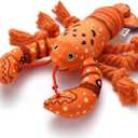 Sedioso Dog Toys, Dog Plush Toy for Large Breed, Cute Squeaky Dogs Toy with Crinkle Paper, Puppy Chew Toy for Small, Middle, Large Breed (Lobster)