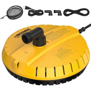 Crestwave Automatic Pool Cover Pump, 115V Submersible Water Pump for Pool Draining, 25FT Power Cord, Water Removal for Swimming Pool, Hot Tub, Fish Tanks, Pond, 2 Adapters, Yellow