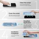 FLOLAB NanoArmour ONETIME MAX for iPhone 16 Plus Screen Protector: Clear Anti-Blue Light Screen Protector,Infinity Edge, Military-Grade Tempered Glass, Durable, Easy Install, Dust-Free