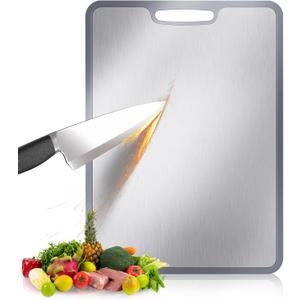 Titanium Cutting Board - 5mm Thick with Edge Protection, Non-Deforming & Lightweight for Kitchen, Camping, and Housewarming Gifts15*11