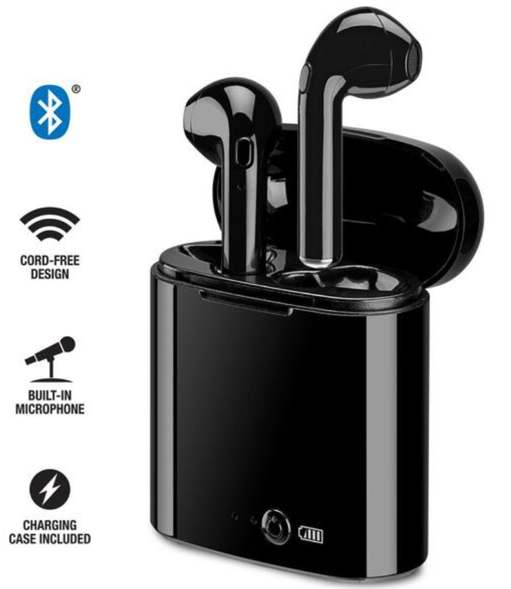 iLive Black Truly Wireless Bluetooth with Rechargeable Case